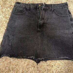 SHEIN Charcoal Frayed Hem Mini Skirt